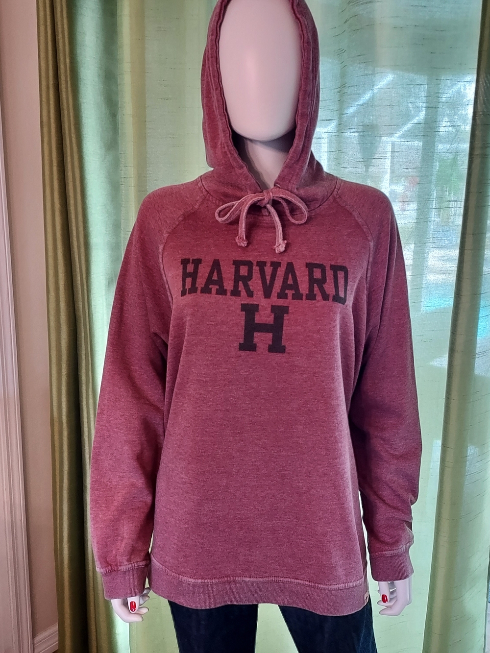 Blue 84 Women's Harvard Pullover Heathered Maroon Hoodie Sz. L